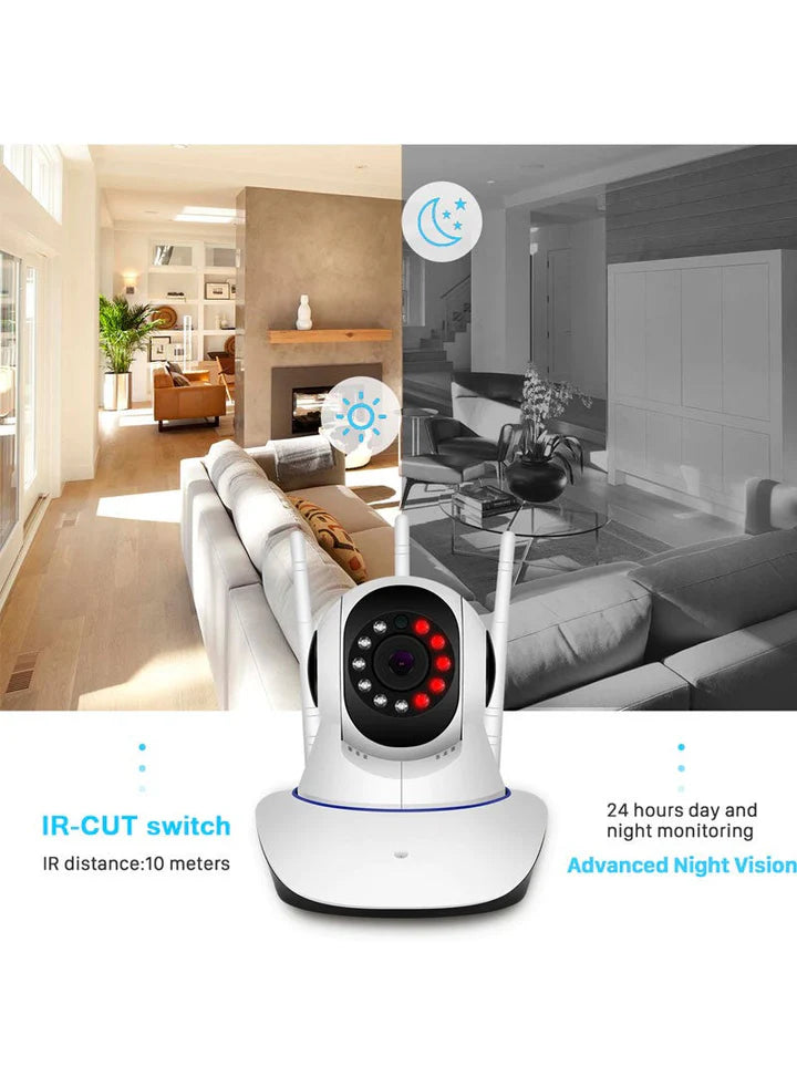 3MP 11 IR LED 3.6mm Lens HD PTZ Two Way Audio Wifi SD Card / Cloud Storage IP Indoor Remote Viewing Motion Detection Surveillance Camera R6-30G