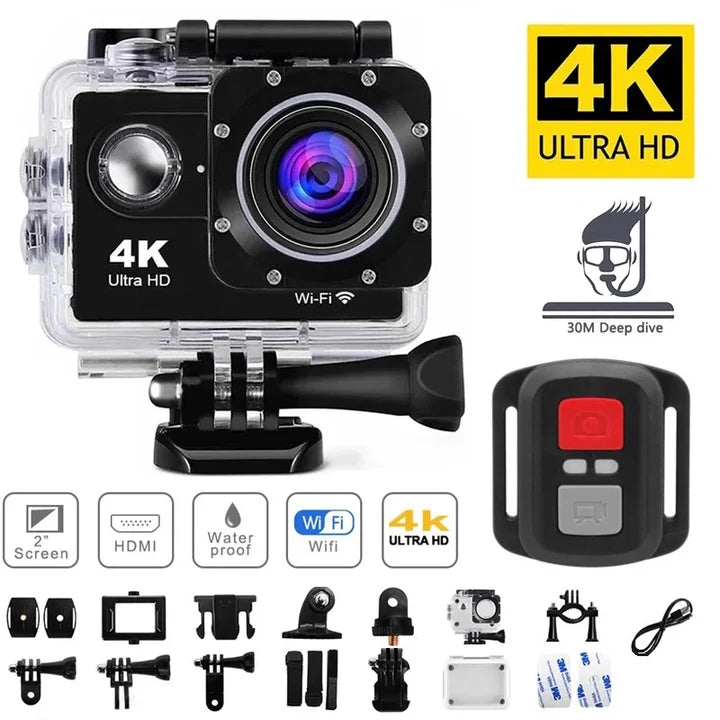 4K Waterproof Sport Action Camera 1080P/60FPS WIFI 2.0" 170D