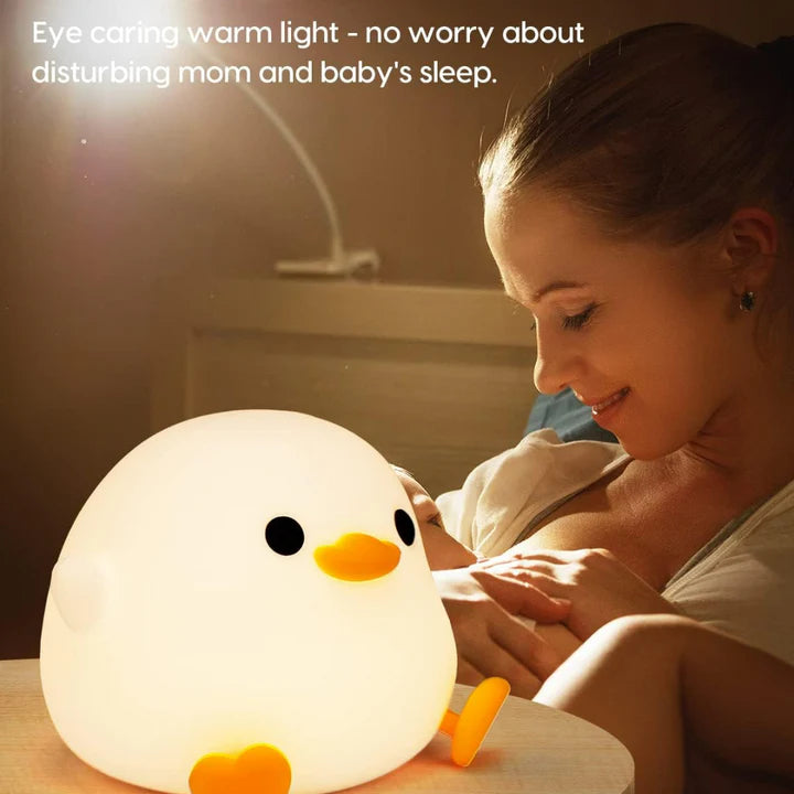 Night Light, Duck Lamp, Silicone Dimmable Nursery Nightlight, Rechargeable LED Bedside Lamp