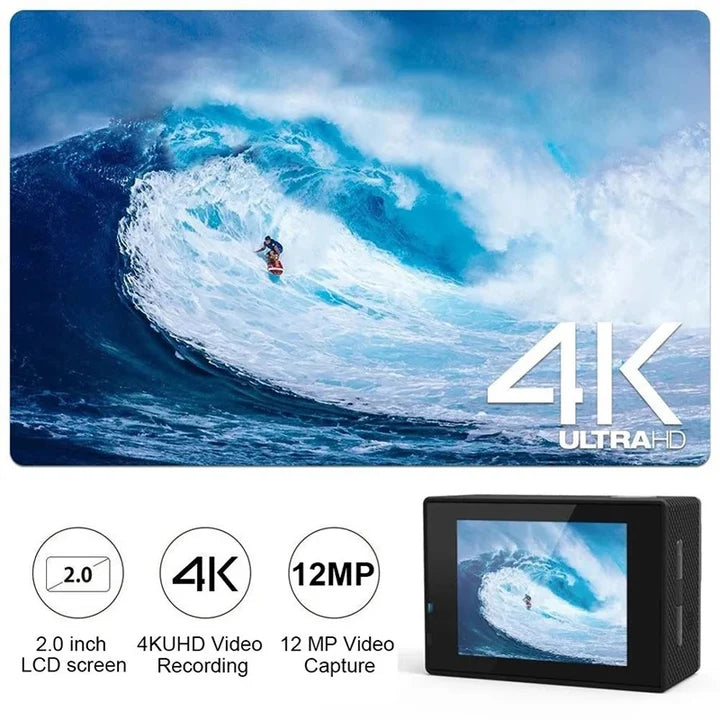 4K Waterproof Sport Action Camera 1080P/60FPS WIFI 2.0" 170D