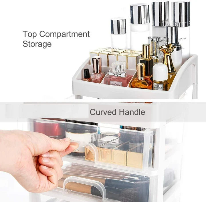 3 Layer Multipurpose Plastic Storage Drawer Box organizer for Kitchen tools, Office, Stationary, Jewelry, Make up, Cosmetics