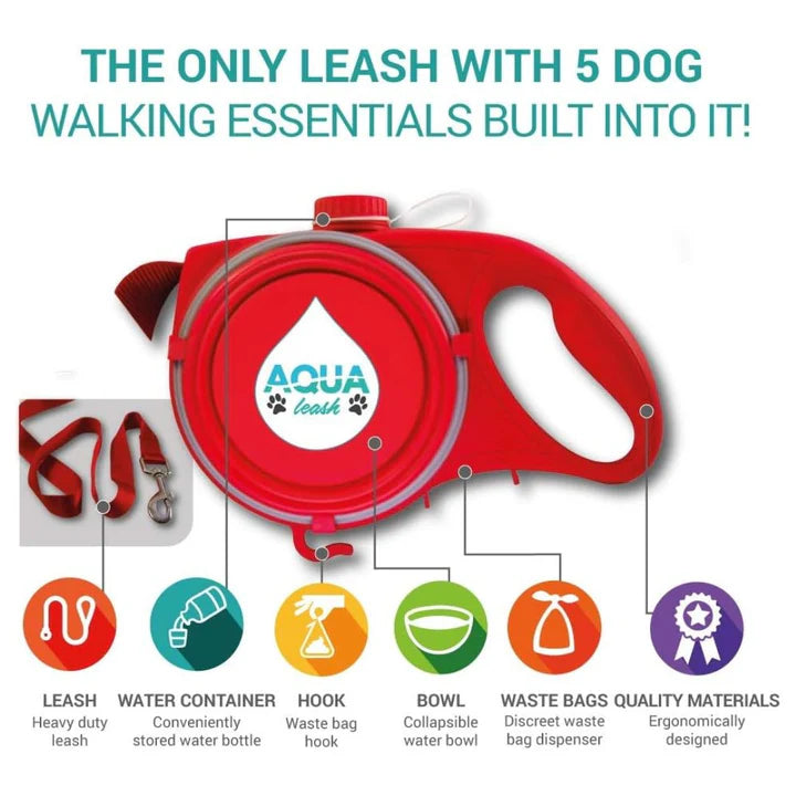 Aqua Leash, 5 In 1 Pet Essentials , Dog Walking Essentials All in One