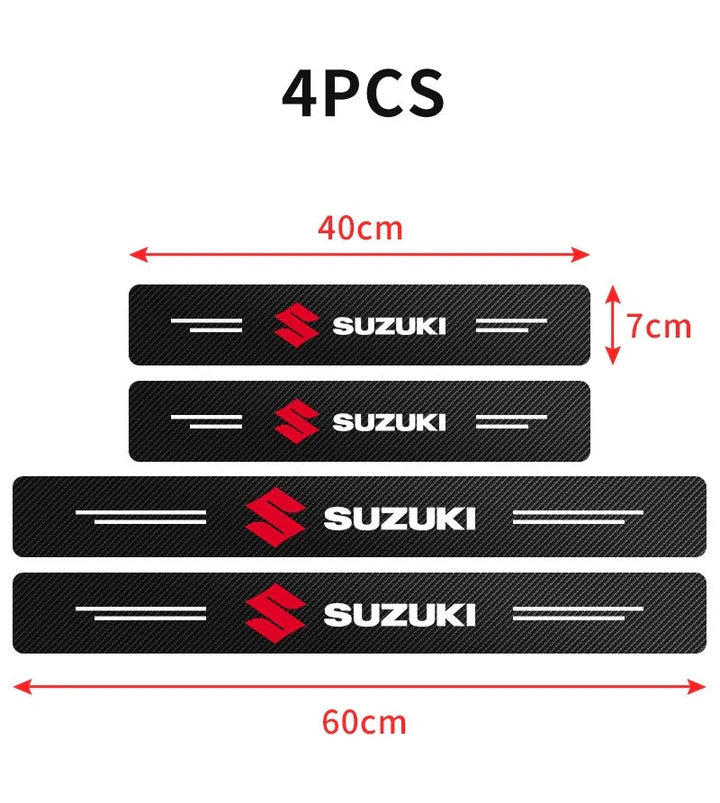 4 Pcs Car Door Logo Stickers Carbon Fiber