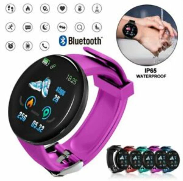 D18 Smart Watch Touch Screen, Heart Rate, Blood Oxygen, Blood Pressure, Compatible with Android and iOS