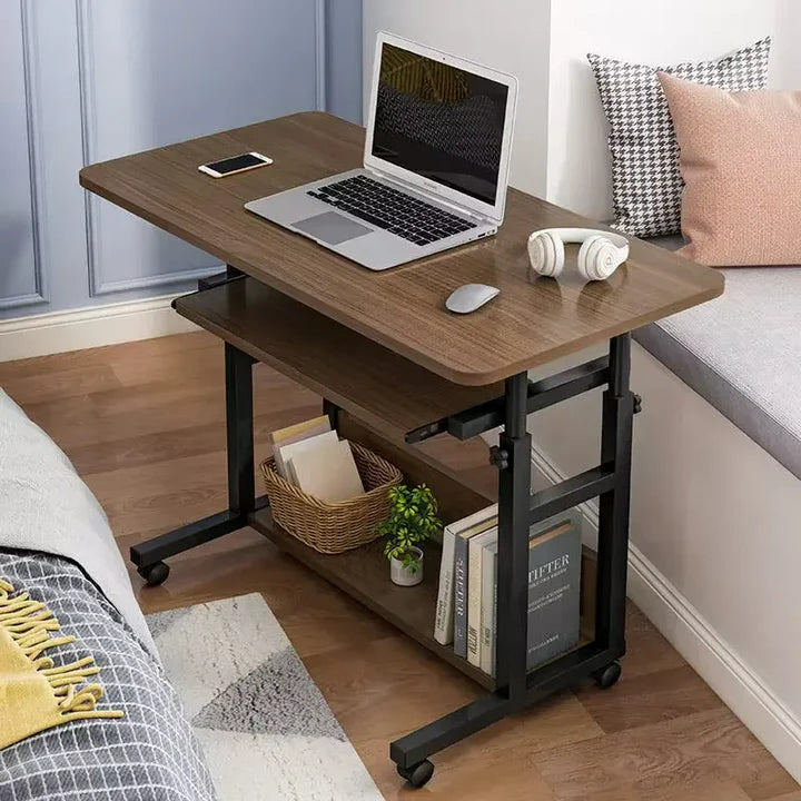 Large Lifetable Bedside Study Computer Desk with Lower Storage Rack with Wheels Removable Table