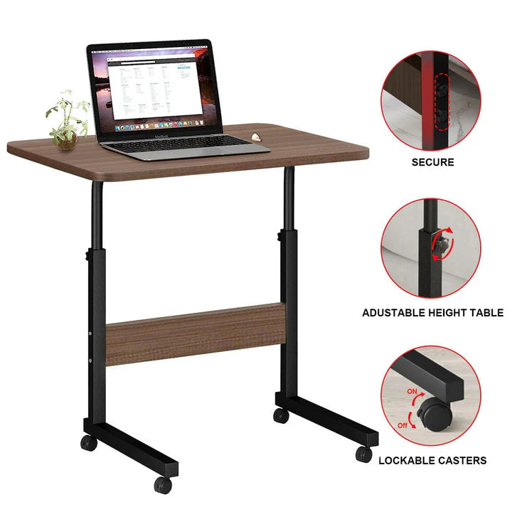 Adjustable Laptop Desk on Wheels, Bronze Color