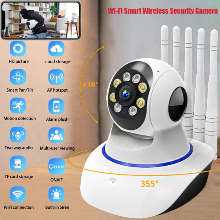 3MP 11 IR LED 3.6mm Lens HD PTZ Two Way Audio Wifi SD Card / Cloud Storage IP Indoor Remote Viewing Motion Detection Surveillance Camera R6-30G